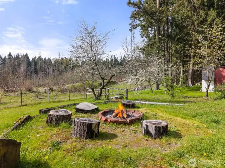 Fire pit to enjoy on these upcoming warmer days.