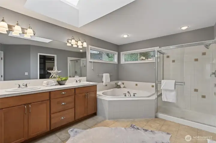 Spa-inspired primary bath designed for relaxation.