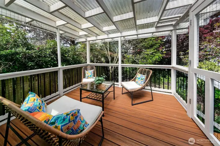 Enjoy your morning coffee in your serene backyard