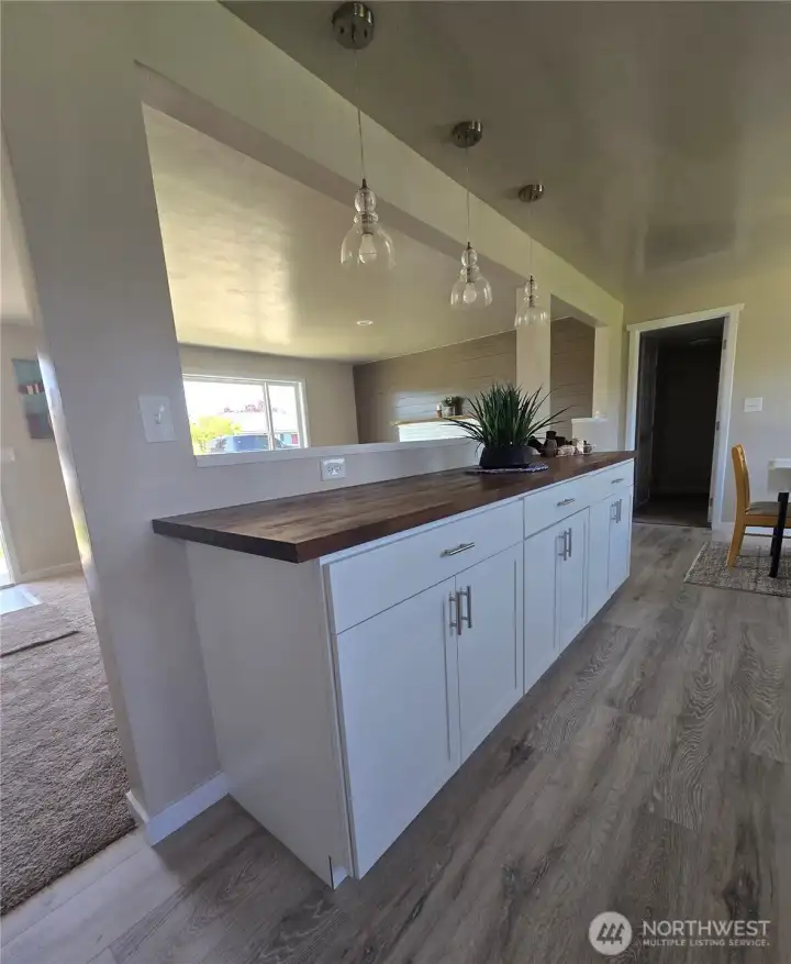 Kitchen with lots of cabinet space.