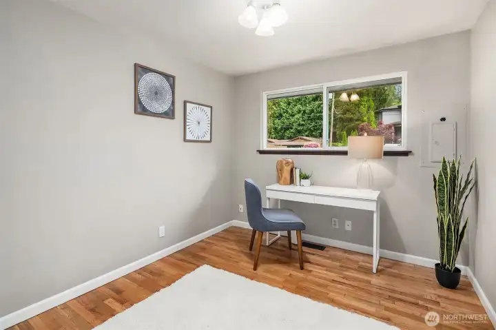 this is a legal bedroom but works great as an office.