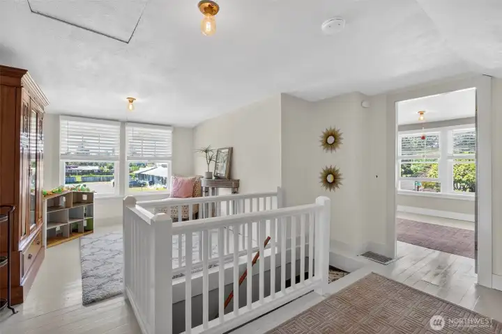 This versatile space could easily be enclosed for a 4th bedroom or used as a home office, hobby room, or study.