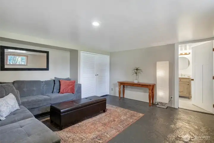 Versatile basement space with potential for multigenerational living, extended family accommodations, or additional living space