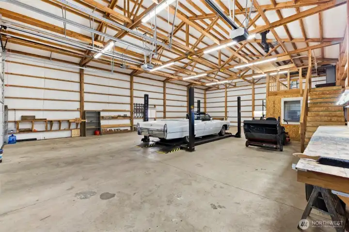 40x60 ft shop w/office on the right and mezzanine above