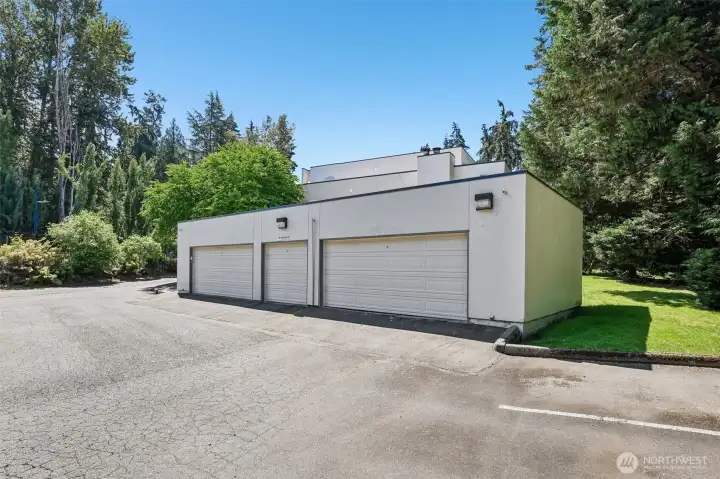 Shared garage on right side of building