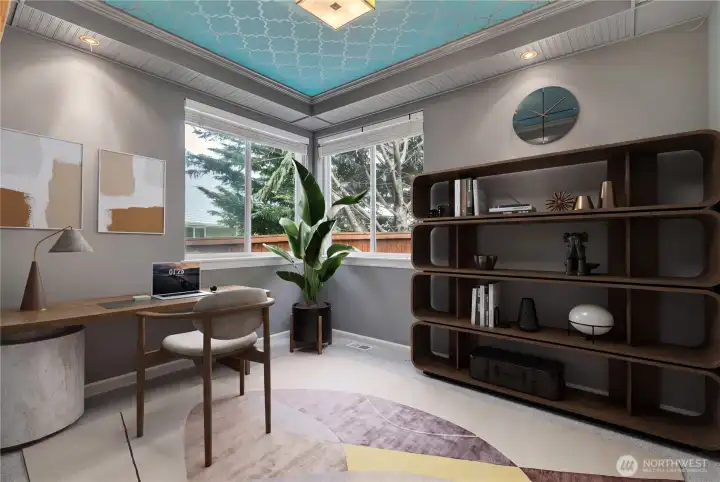 Main floor den, virtually staged