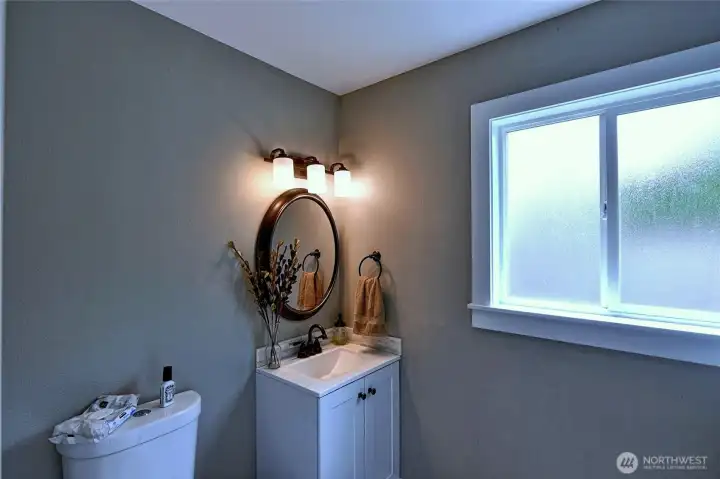Convenient utility sink off of garage