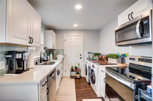 Laundry area inside unit for efficiency and privacy