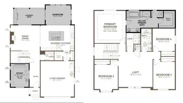 Home will be a 3 Car Garage. Square footage and dimensions are approximate, and drawings may not be to scale.