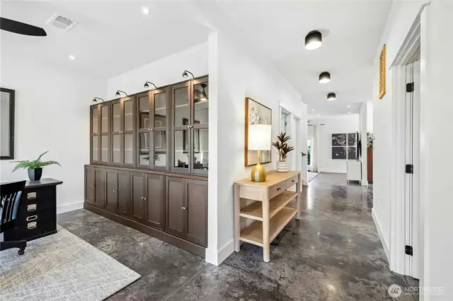 Stepping inside you are met by modern elements like tall ceilings and radiant-heated polished concrete floors.