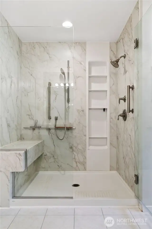 Walk-In Shower that has been updated.