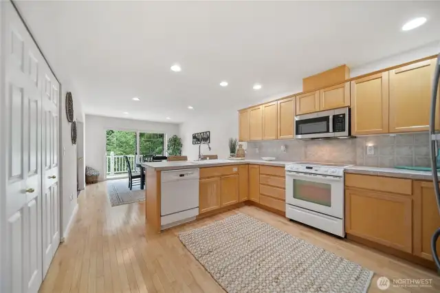 Kitchen with plenty of counter top area.