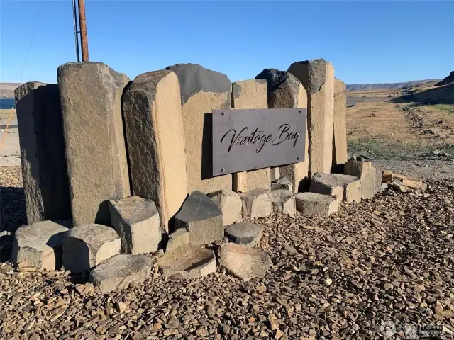 Vantage Bay entry sign