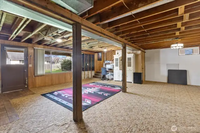 Partially finished basement