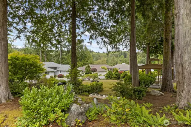 Home is on the left in this picture taken from across the park.