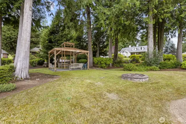 Park gazebo and fire pit. Across the street from the home.