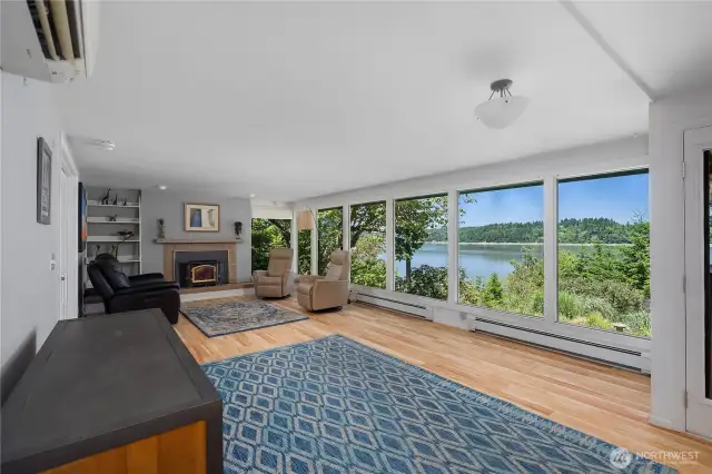 Living room with window wall