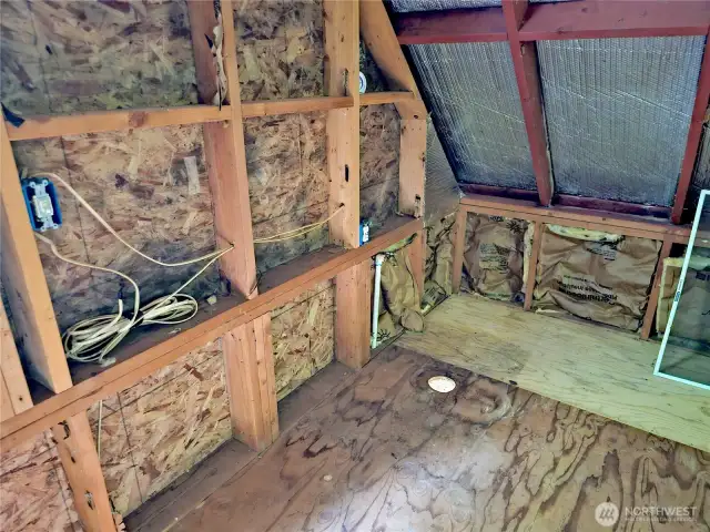 The upstairs was once plumbed for another bathroom.