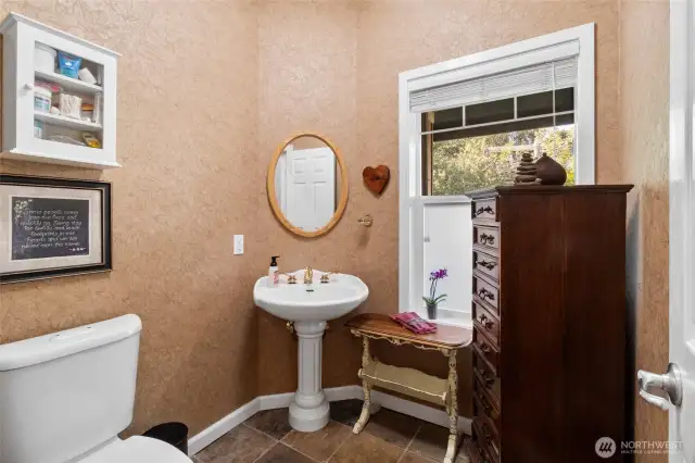 Powder room on main floor.