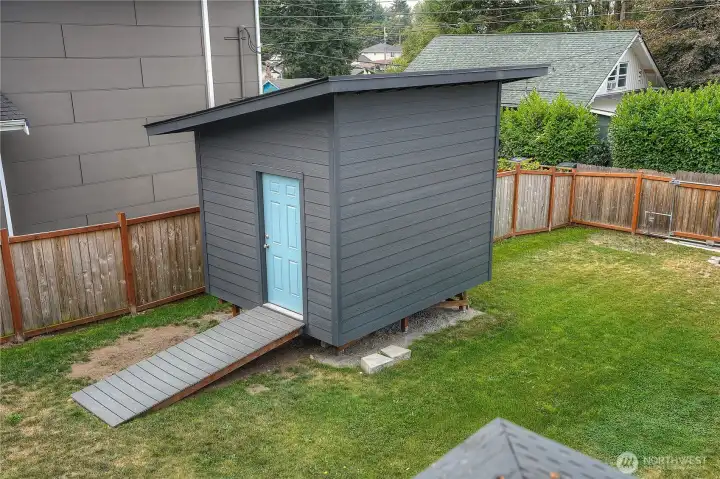 Shed was added in 2022. Its spacious and secure for efficient storage.