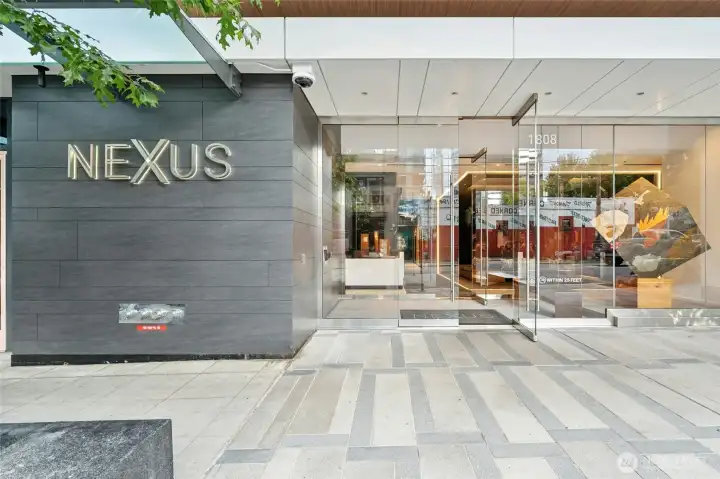 Sophisticated lobby entry at NEXUS, where style meets convenienc
