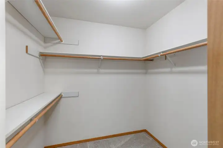 Large walk-in closet in primary suite