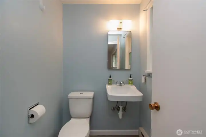 Primary half bath.