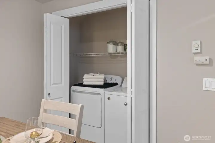 Full Size washer & Dryer with Storage!