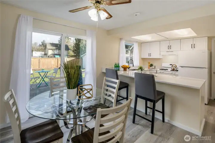 Dining area adjacent to the Kitchen and living room.