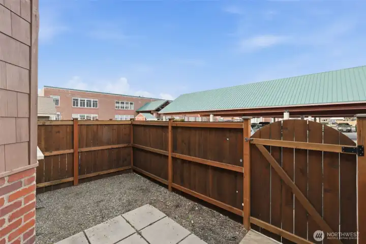 Private back patio