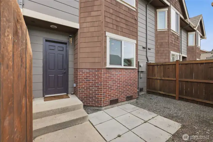 Back entrance, great privacy and wind blocked area.