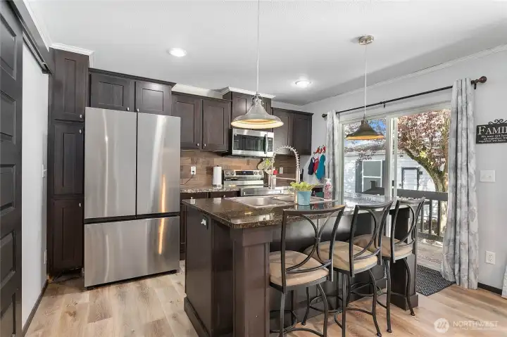 All new stainless appliances with granite counters