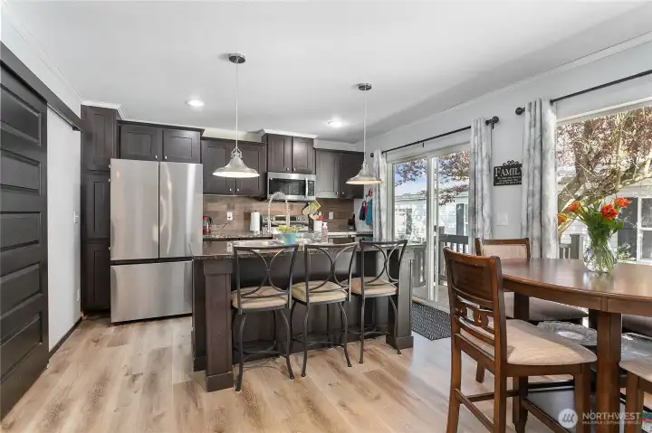 Dining room open to kitchen
