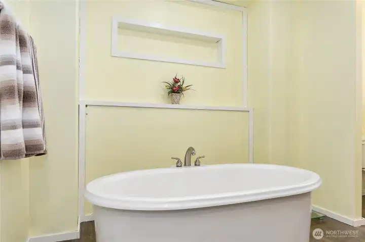 Large soaking tub