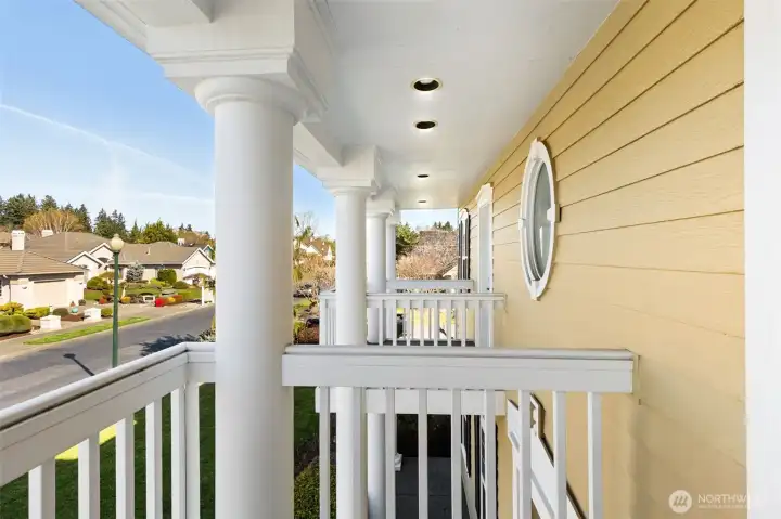 Two old world matching balconies - one off bedroom, the other the office