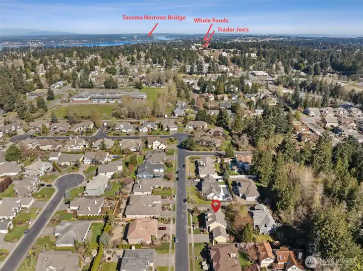 Close to shopping at the only Whole Foods and Trader Joes in Pierce County!
