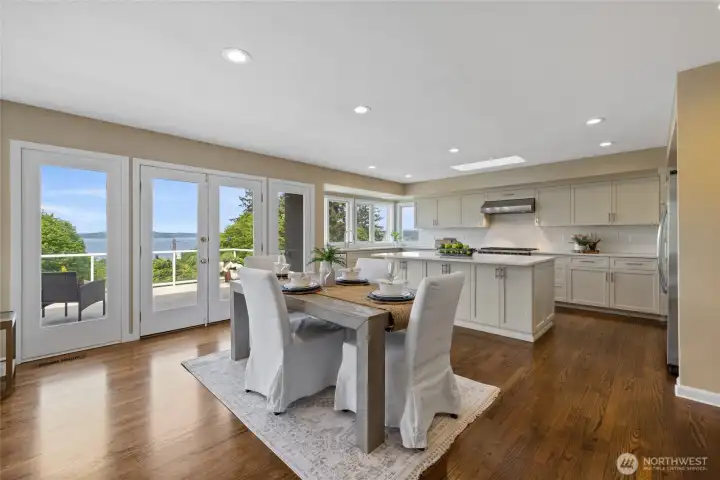 Wall of windows creates abundance of natural light.