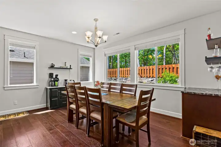 Spacious dining with coffee bar