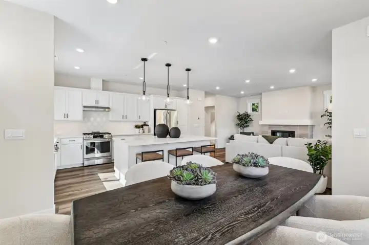 Dining room overlooks kitchen and great room. Photo is same floor plan on Lot 1-homesite details can vary-see site agent