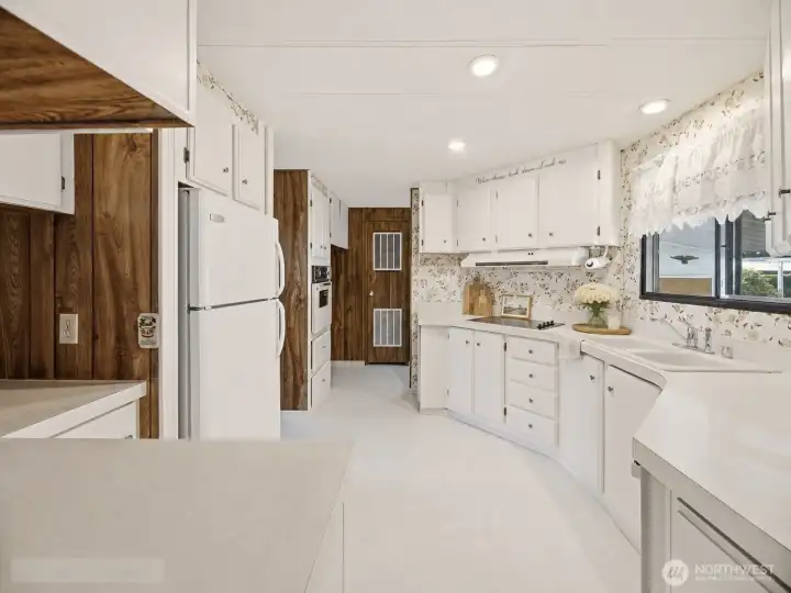 Kitchen with plenty of counter space.