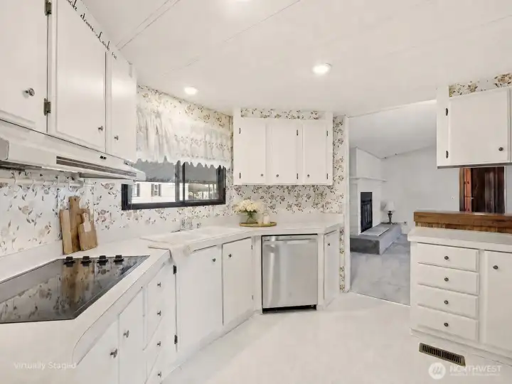 glass cooktop and new dishwasher