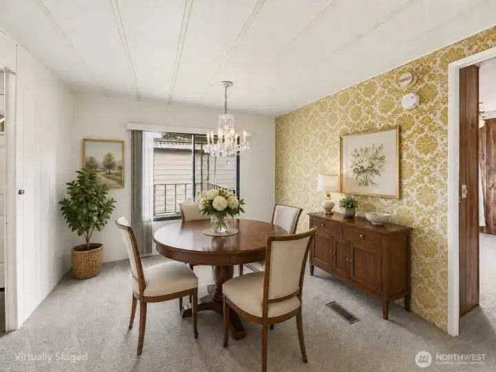 Imagine your meals in this dinning room.