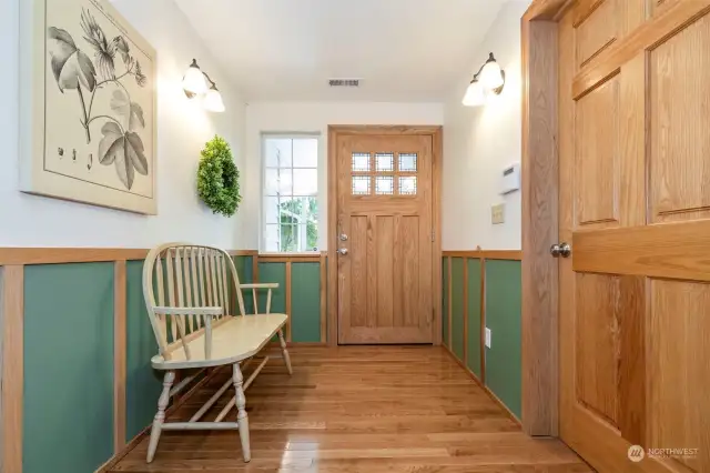 Entryway, beautiful door with light coming in.