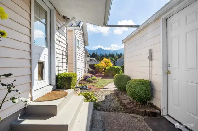 Breezeway between the house and the garage