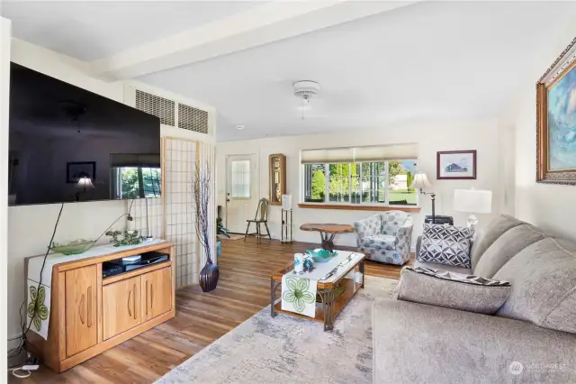 Front entry opens into the living/family room