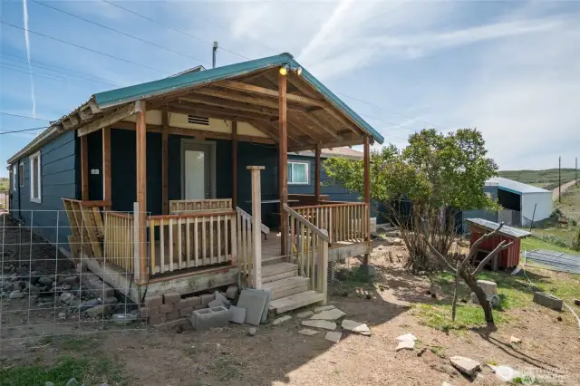 Covered back porch.