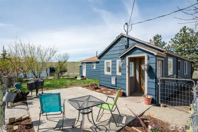 Front of home and patio.