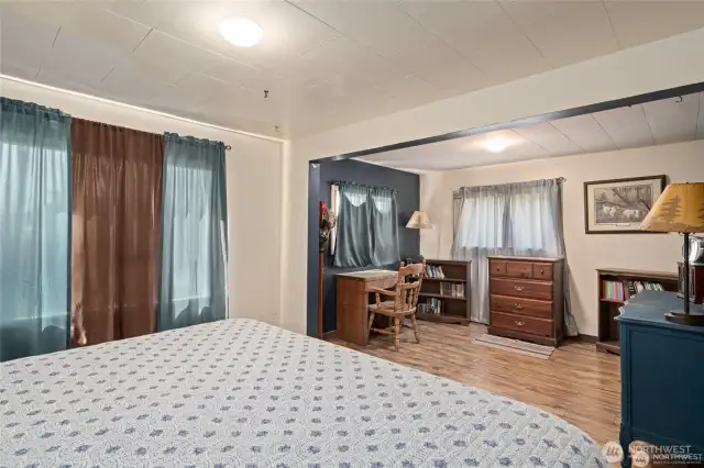 Large Bedroom with added room for office or exercise space.