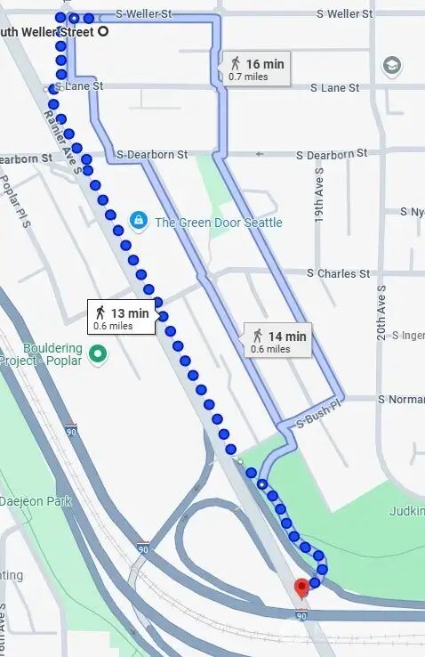 Distance to Rainier Entrance at New Judkins Lightrail Station (opening late 2025)
