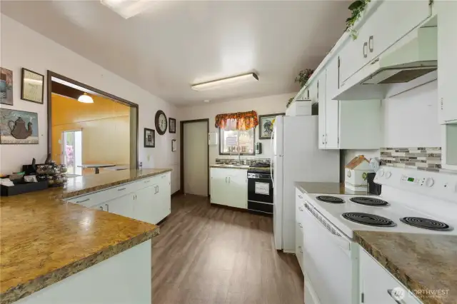 The kitchen for resident use located within the clubhouse
